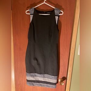 White House Black Market Black and Gray Mini Dress